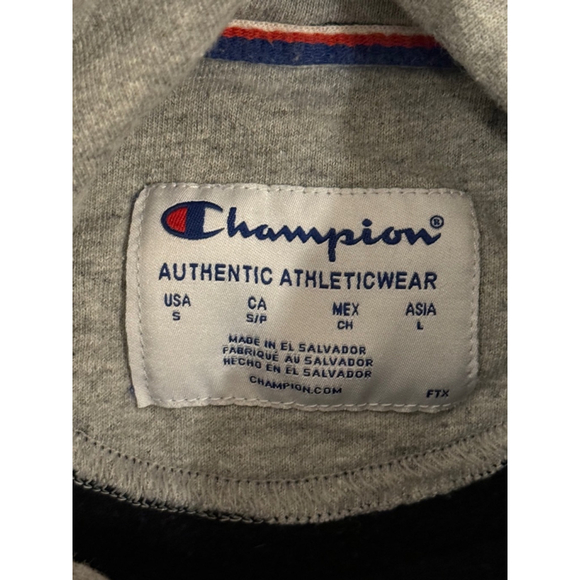 Champion Men's Black Hoodie Large Print Logo Size Small EUC - Picture 9 of 9